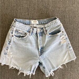 AGOLDE Parker Long Denim Shorts Parade Light Indigo